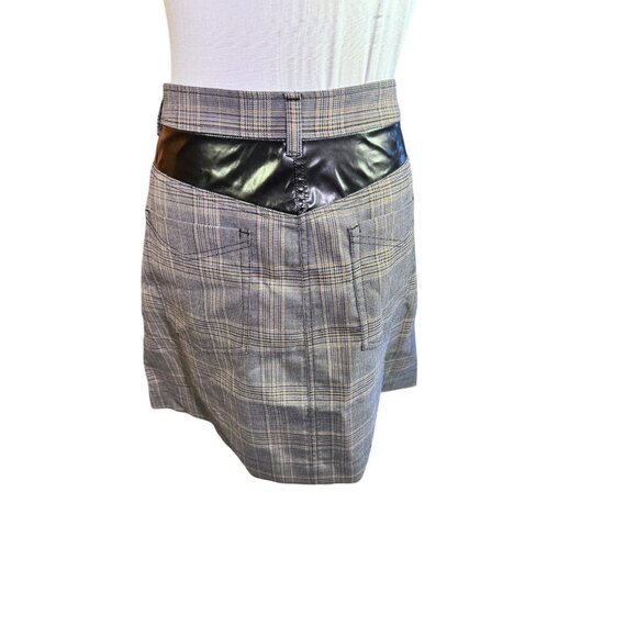 Derek Lam 10 Crosby Womens Gray Plaid Mini Skirt Size 12 Button & Zipper Closure - Picture 2 of 10